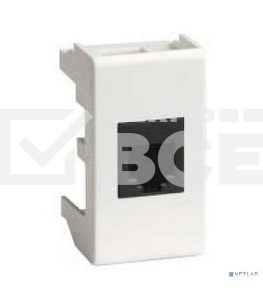 Компьютерная розетка Viva RJ-45 кат.5Е, неэкранированная (8P8C, Hyperline, Dual IDC), белая, 1 модуль