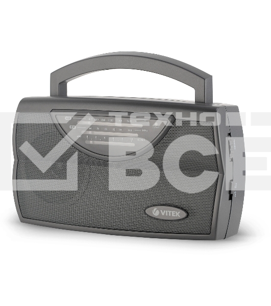 Радиоприемник Vitek VT-3591 (GY) LED индикатор Телескопическая антенна Тип батареек	UM-1