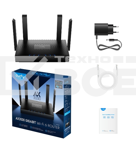 Роутер Cudy WR3000 AX3000 10/100BASE-TX/Wi-Fi черный