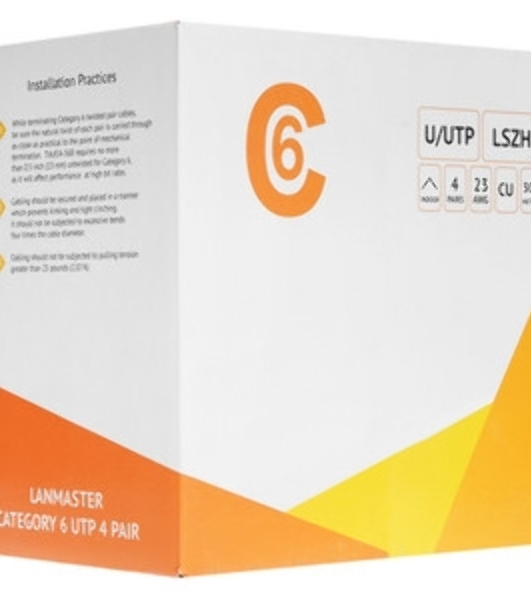 Кабель информационный Lanmaster LAN-6EFTP-HFLT-OR кат.6 FTP 4 пары 23AWG LSZH внутренний 305м оранжевый