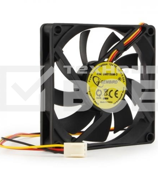 Вентилятор для корпуса Gembird D8015SM-3 черный, 80 мм, 2600 об/мин, 27 дБ, 3 pin