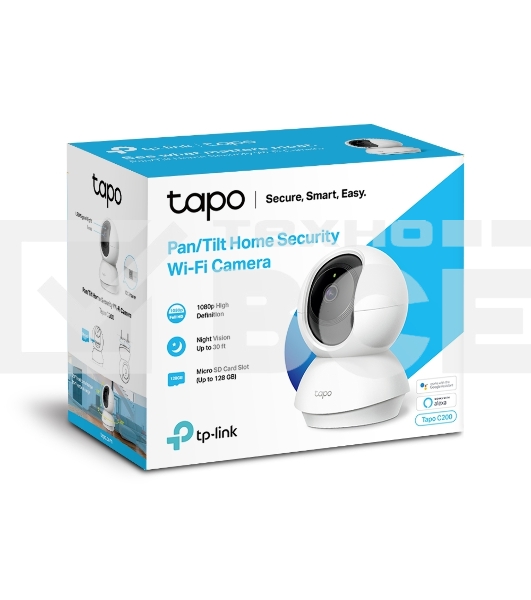 Камера 1080P indoor IP camera, 360° horizontal and 114° vertical range, Night Vision, Motion Detection, 2-way Audio, support 128G MicroSD card