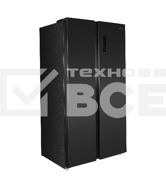 Холодильник Maunfeld MFF177NFSB черный глянц. инвертер двухкамерный Side by Side 263/170л морозилка сбоку