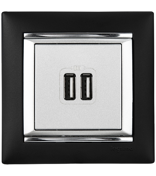 Розетка 2-ая USB | 770270 | Legrand Valena Алюминий