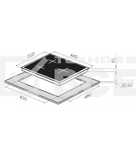 Газовая панель Maunfeld EGHG.43.33CB2/G