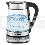 Чайник электрический Hyundai HYK-G3026 1.7л. 2200Вт серебристый/черный (корпус: стекло), фото 1