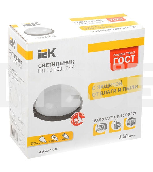 Светильник Iek LNPP0-1101-1-100-K01 НПП1101 белый/круг 100Вт IP54 ИЭК
