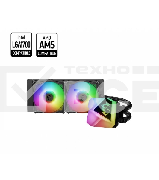 Водяное охлаждение для процессора MAG CORELIQUID C280 2x ARGB Fan, ARGB Block, Color Box (851446)