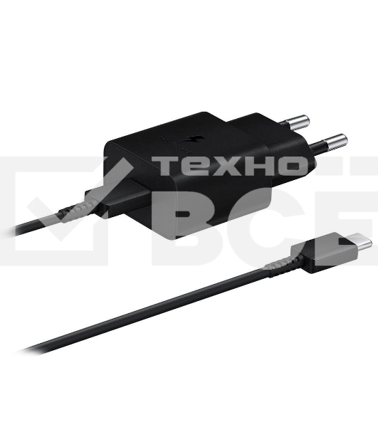 Сетевое зарядное устройство Samsung Adapter 15W Type C with Cable черный (EP-T1510XBEGEU)