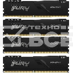 Оперативная память Kingston Fury Beast, DDR4, 128GB (4x32 GB), 3200 MHz, CL16, DIMM, с радиатором, чёрный, фото4