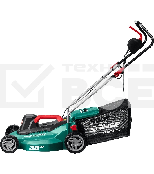 Газонокосилка ЗУБР ГСЦ-38-1700 сетевая, 1700 Вт, ш/с 380 мм, 9.9 кг