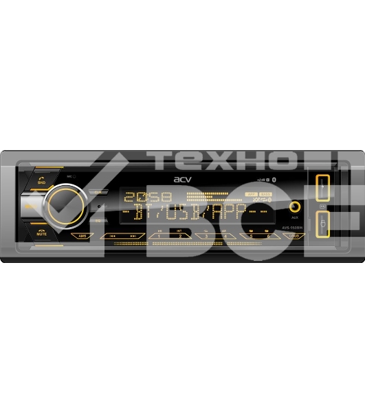Автомагнитола ACV AVS-950BM, 1 DIN, Bluetooth, USB Type-A, AUX