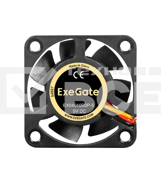 Вентилятор для корпуса ExeGate EX04010SB2P-5 черный, 40 мм, 5500 об/мин, 26 дБ, 3 pin