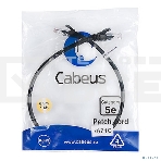 Патч-корд Cabeus, Cat.5e, неэкр., U/UTP, RJ45/RJ45, PVC, AWG24, 0.5м, черный, фото 1