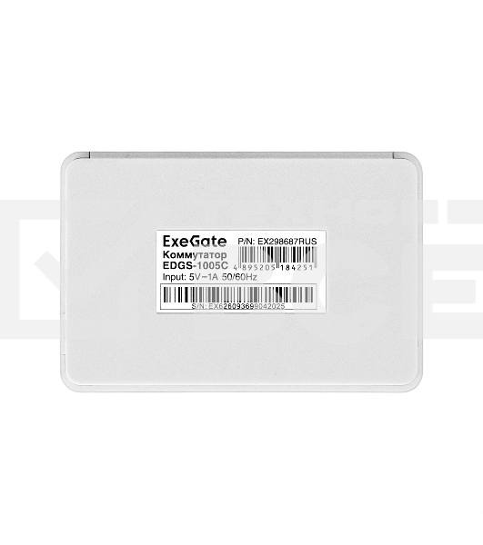 Коммутатор неуправляемый ExeGate EDGS-1005С (5-портовый гигабитный UTP 10/100/1000 Base-T, с функцией энергосбережения (EEE), настольный)