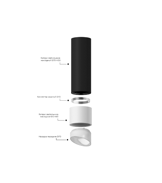 Корпус светильника C7402 SBK черный песок D70*H60mm MR16 GU5.3