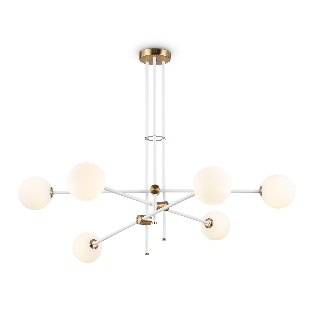 Светитльник Ambrella Light TR2521/6 WH/BS белый/латунь G9/6 max 10W D970*750