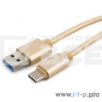 Кабель USB 3.0 Cablexpert CC-P-USBC03Gd-1.8M, AM/Type-C, серия Platinum, длина 1.8м, золотой, блистер, фото2