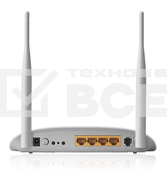 Сетевое оборудование TP-Link SOHO TD-W8961N(RU) 300 Мбит/с, 2T2R, ADSL2/ADSL+, Annex A, 4 порта 100 Мбит/с