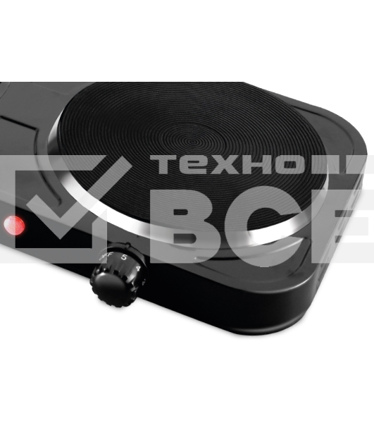 Электрическая плитка Centek CT-1507 черный, 2конф ЧУГУН 155мм, 2000Вт, индикатор работы