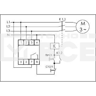 Реле контроля фаз CZF-B (3х400/230+N 8А 1перекл. IP20 монтаж на DIN-рейке) F&F EA04.001.002