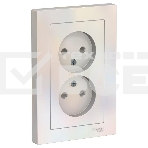 Розетка 2-м AtlasDesign без заземл. 16А в сборе жемчуг SchE ATN000420, фото2