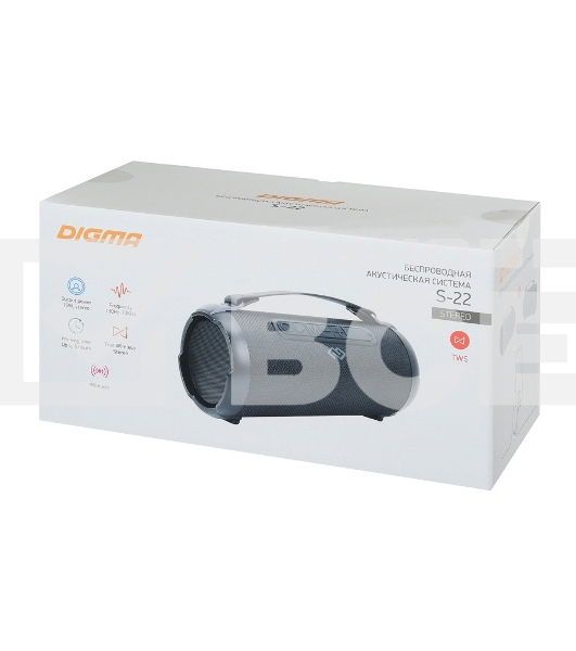 Колонка портатитвная Digma S-22 черный 15W 1.0 BT 1500mAh (SP2215B)