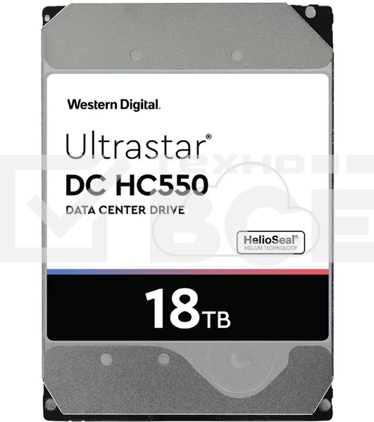 Жесткий диск Western Digital Original SATA-III 18Tb 0F38459 WUH721818ALE6L4 Ultrastar DC HC550 (7200rpm) 512Mb 3.5