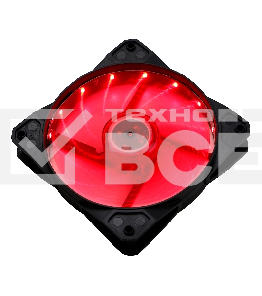 Вентилятор для корпуса Digma DFAN-LED-RED черный, 120 мм, 1200 об/мин, 23 дБ, 4 pin