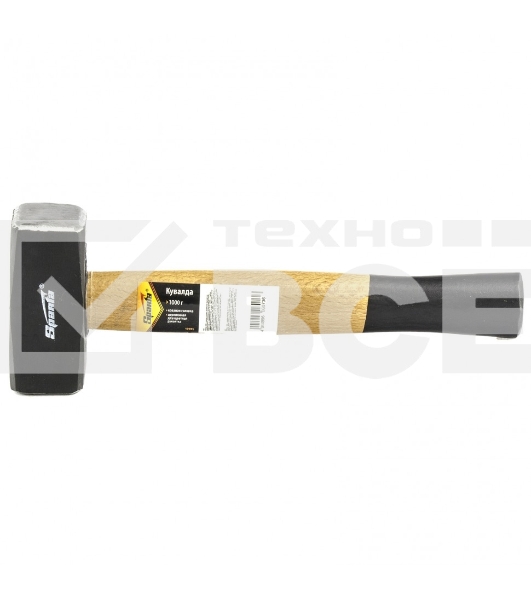 Кувалда Sparta 1000 г, кованая головка, деревянная двухцветная рукоятка