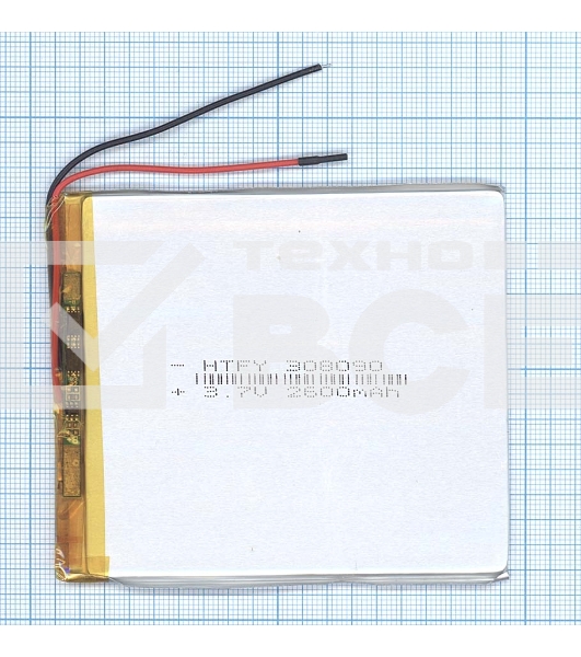 Аккумулятор Li-Pol (батарея) 3*80*90мм 2pin 3.7V/2600mAh