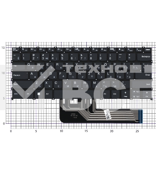 Клавиатура для ноутбука Lenovo IdeaPad Flex 5 14IAU7 черная