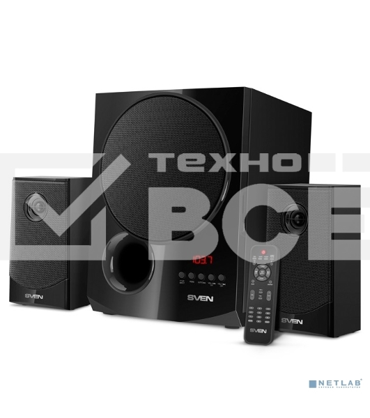 Акустическая система 2.1 SVEN MS-2080 / 70 Watt / ~220V 50Hz / FM-тюнер, USB/ SD, дисплей / BLUETOOTH / ПДУ / Black