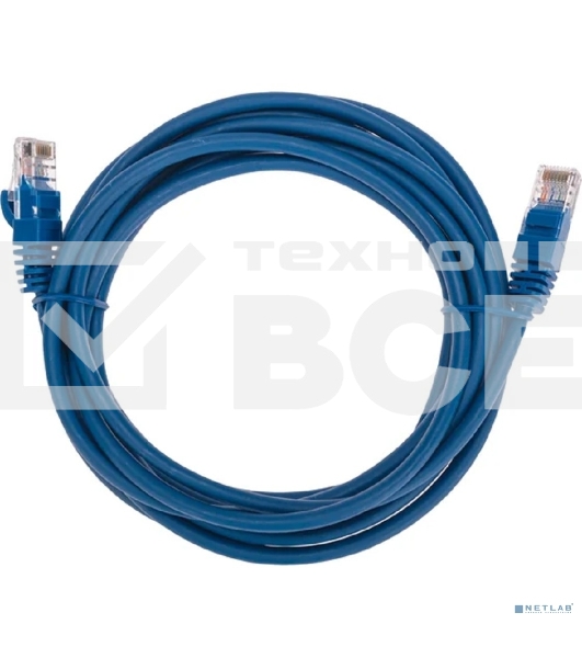 Патч-корд U/UTP, CAT 5e, RJ45-RJ45, 26AWG, ZH нг(А)-HF, синий, 3м  REXANT
