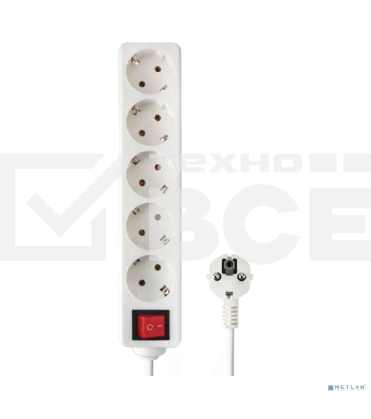 Удлинитель Гарнизон ELB-G5-W-7 5р 16А 7 м с выключателем и заземлением, белый