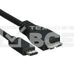 Кабель GoPower Type-C (m)-microUSB-B (m) 0.5м ПВХ черный Premium Zip-Lock c подвесом (1/200), фото 1