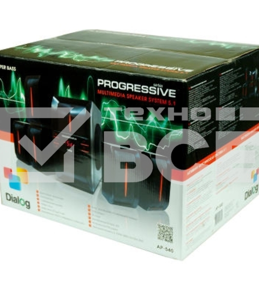 Колонки Dialog Progressive AP-540 BLACK {акустические колонки 5.1, 40W+5*12W RMS, USB+SD reader}