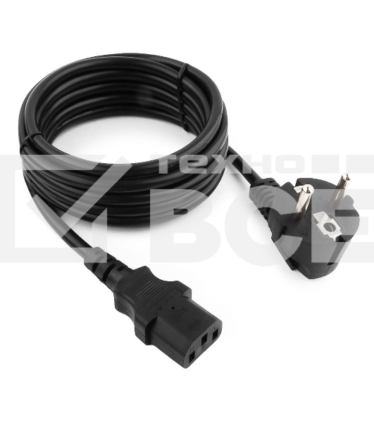 Кабель Кабель питания Gembird 3.0м, черный, с заземлением, пакет PC-186-10