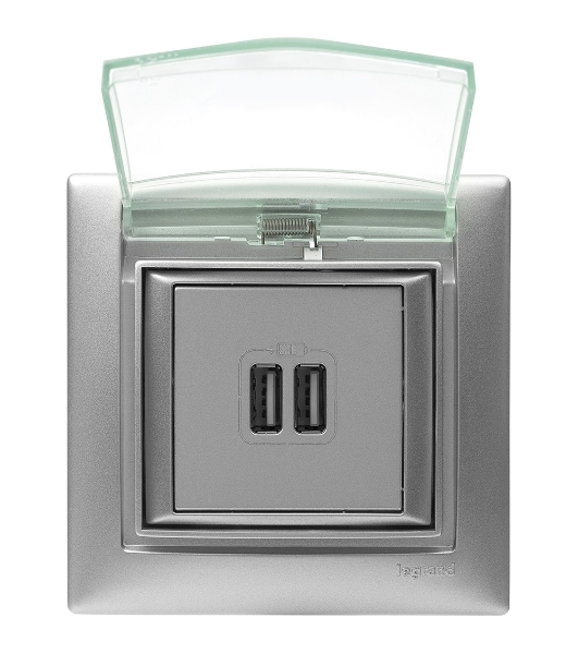 Розетка 2-ая USB | 770270 | Legrand Valena Алюминий