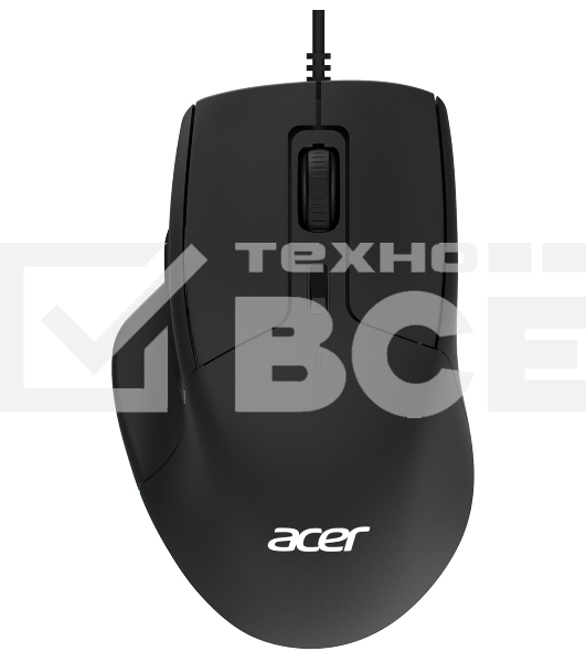 Мышь проводная Acer OMW130 черный, 3600 dpi, USB, кнопки - 6