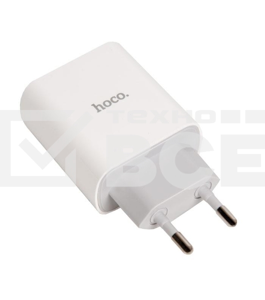 Сетевое зарядное устройство HOCO C80A Rapido 1xUSB + 1xUSB-C, 3.1A, 20W, белый