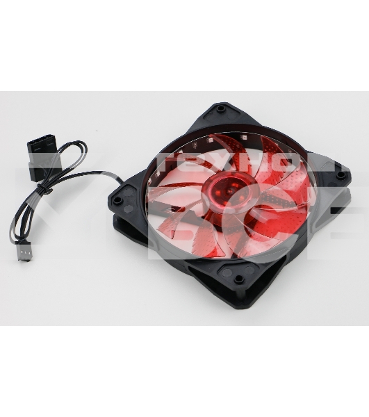 Вентилятор для корпуса Digma DFAN-LED-RED черный, 120 мм, 1200 об/мин, 23 дБ, 4 pin