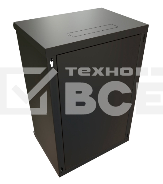 Шкаф коммутационный WRline (WR-TW-2245-SR-RAL9004) настенный 22U 600x450 мм пер. дв. металл 2 бок. пан. 60 кг черный 370 мм 1086 мм IP20 сталь