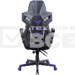 Кресло игровое Оклик 111G черный/синий сиденье черный сетка/ткань с подголов. крестов. пластик черный, фото 1