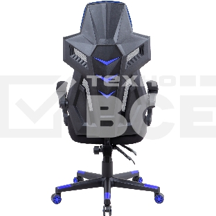 Кресло игровое Оклик 111G черный/синий сиденье черный сетка/ткань с подголов. крестов. пластик черный