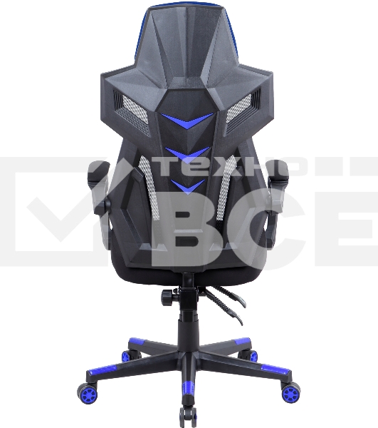 Кресло игровое Оклик 111G черный/синий сиденье черный сетка/ткань с подголов. крестов. пластик черный