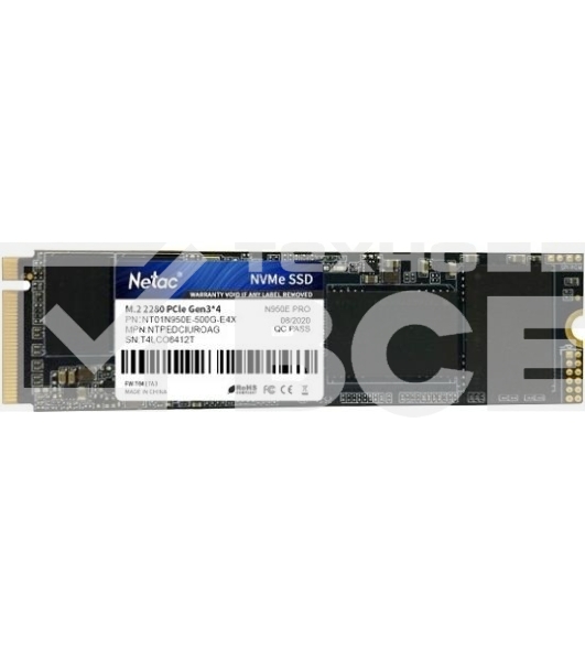 Накопитель SSD Netac 500GB M.2 2280 N950E Pro NVMe PCIe NT01N950E-500G-E4X