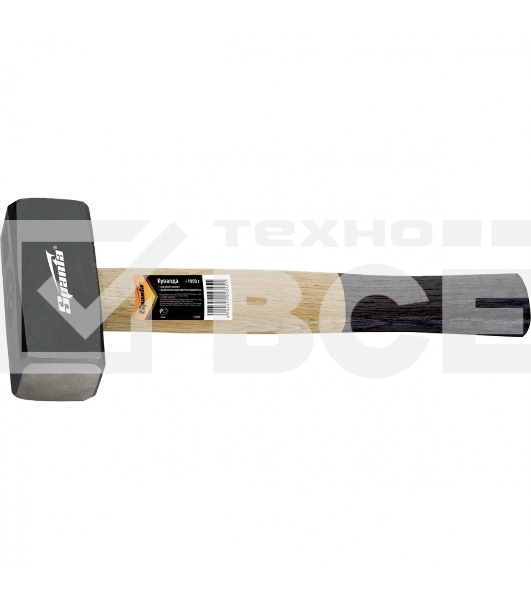 Кувалда Sparta 1000 г, кованая головка, деревянная двухцветная рукоятка