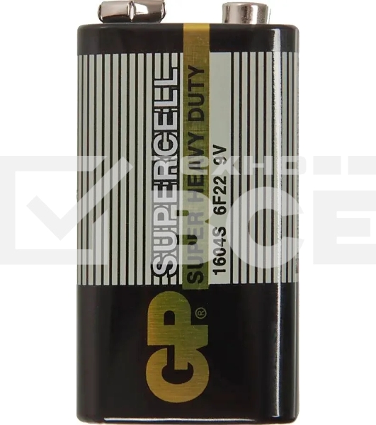 Солевая батарейка GP Supercell 1604S (Крона) - 1 шт. в пленке