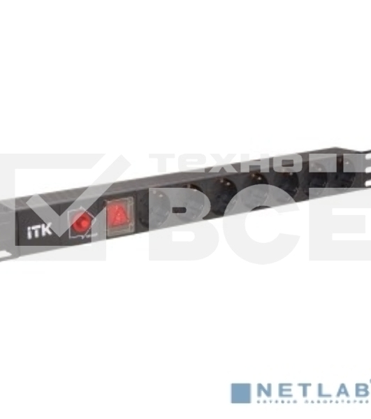 Блок PDU 7 розеток DIN49440 (нем. cтанд.), с LED выключателем,1U, без шнура, вх. IEC320 C14, алюминиевый профиль, черный PDU 7 розеток DIN49440 (нем. cтанд.), с LED выключателем,1U, без шнура, вх. IEC320 C14, алюминиевый профиль, черный